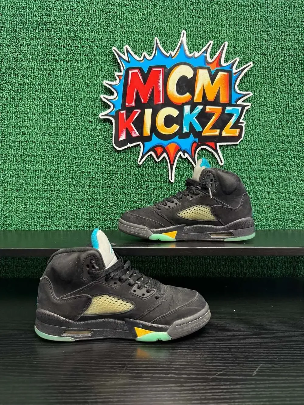 Air Jordan 5 Retro GS Aqua Youth Size 5.5/7W Pre-Owned: Good